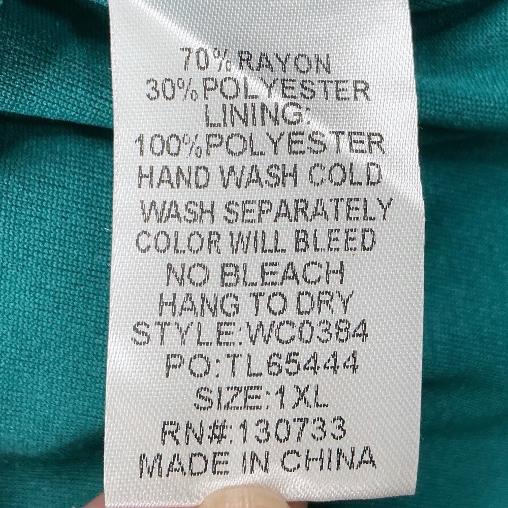 Umgee Tunic Women 1XL Turquoise Green Embroidered Boho Flowy Dress - Picture 11 of 16
